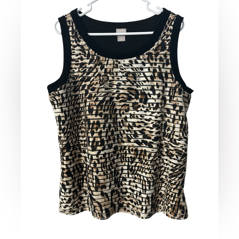 Chico’s Travelers Women’s Leopard Print Tank Size 3  16/18 Lined Sleeveless